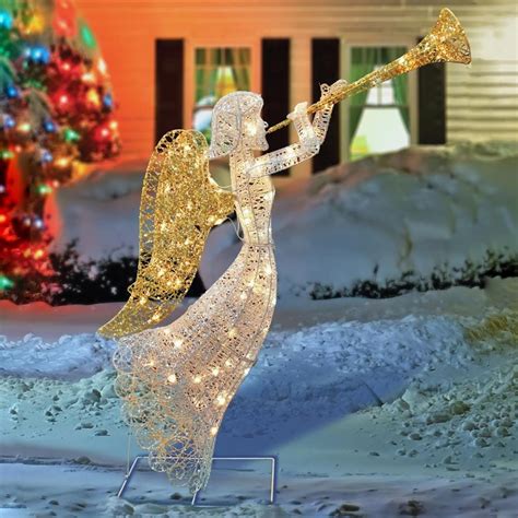 christmas angel yard decor|outside lighted christmas decorations angel.